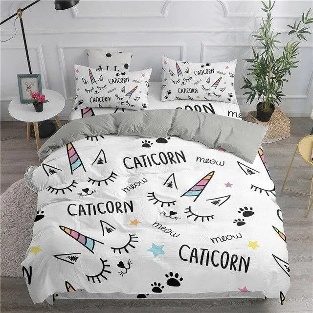 Cat Unicorn Bed Set