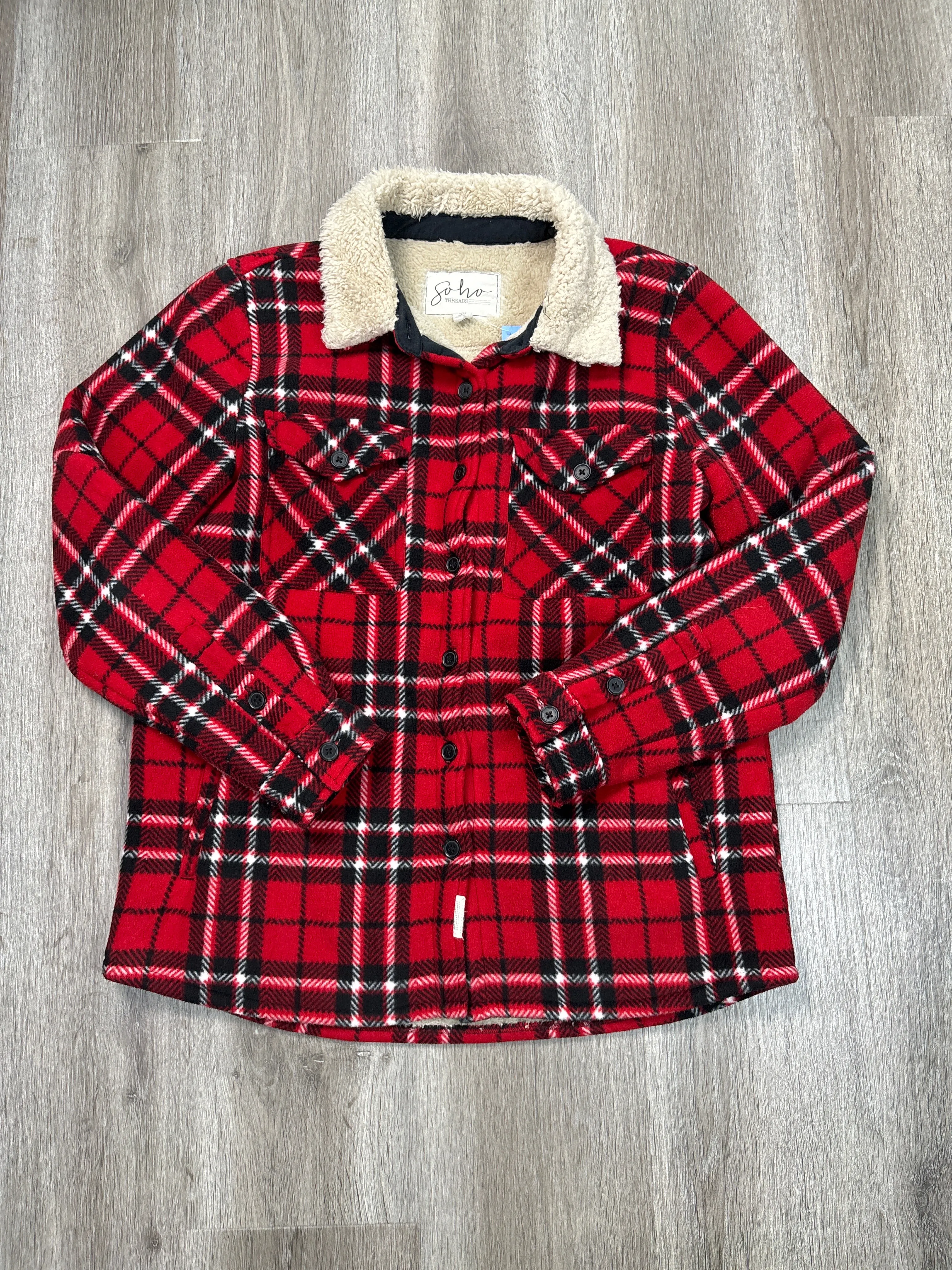 Coat Faux Fur & Sherpa By Soho Threads In Red, Size: S