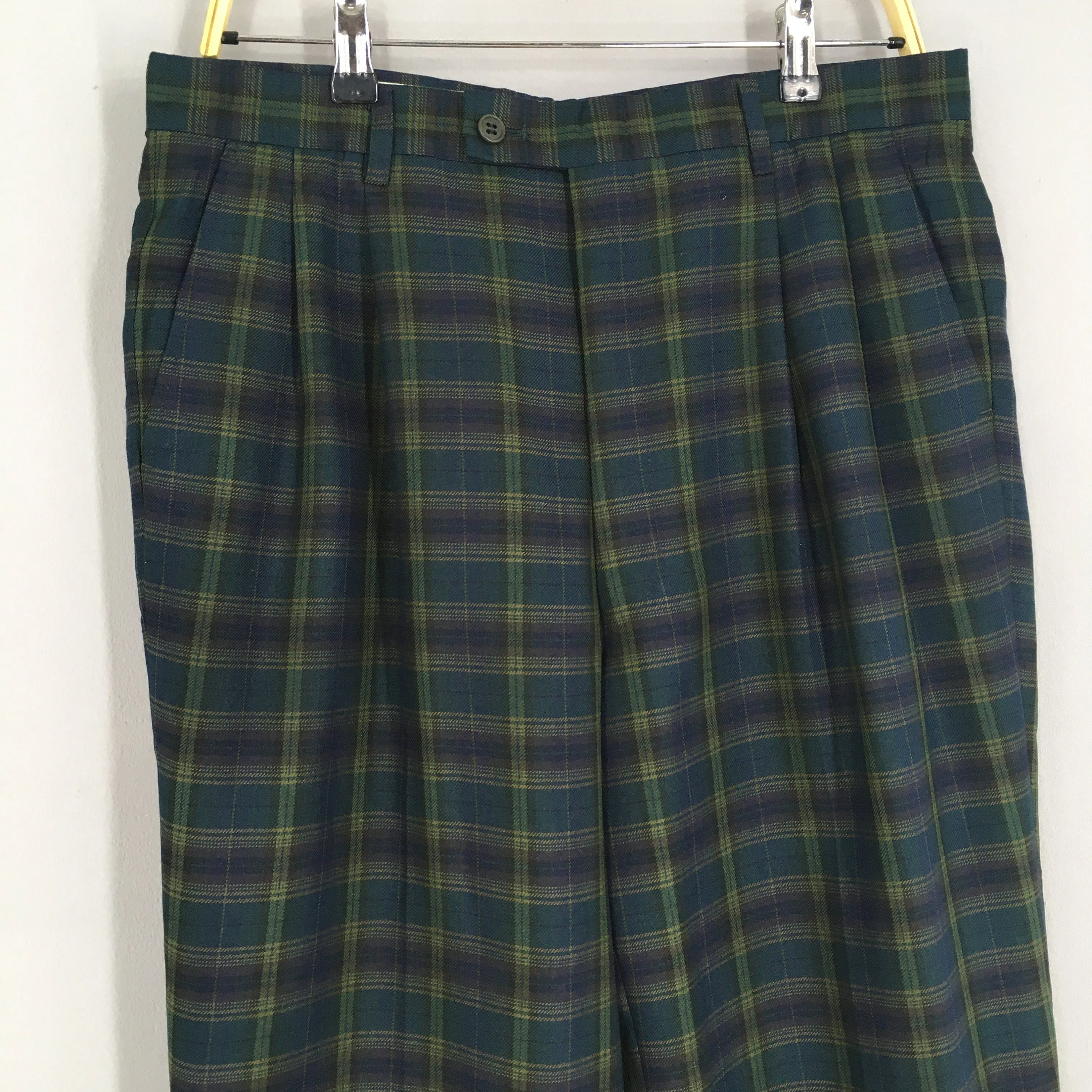 Lancel Paris Tartan Checkered Casual Pants Size 32x27.5
