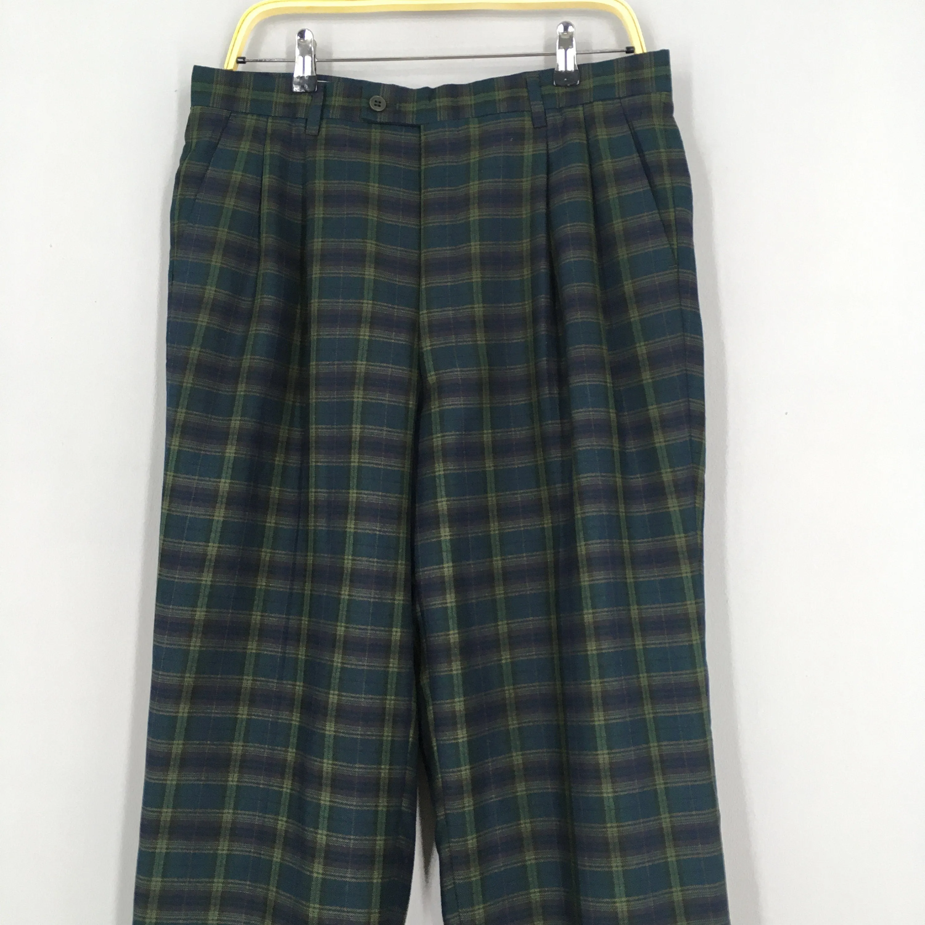 Lancel Paris Tartan Checkered Casual Pants Size 32x27.5