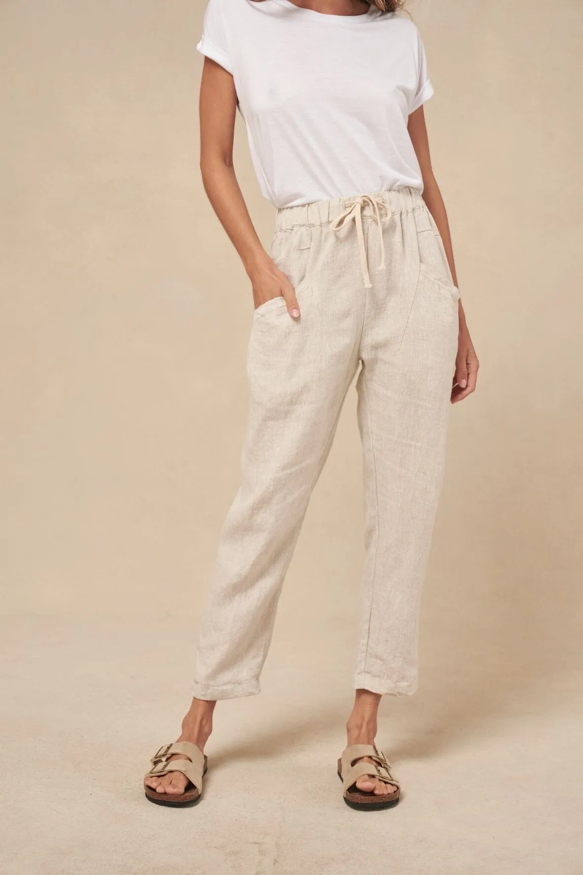 Luxe Linen Pants - Natural