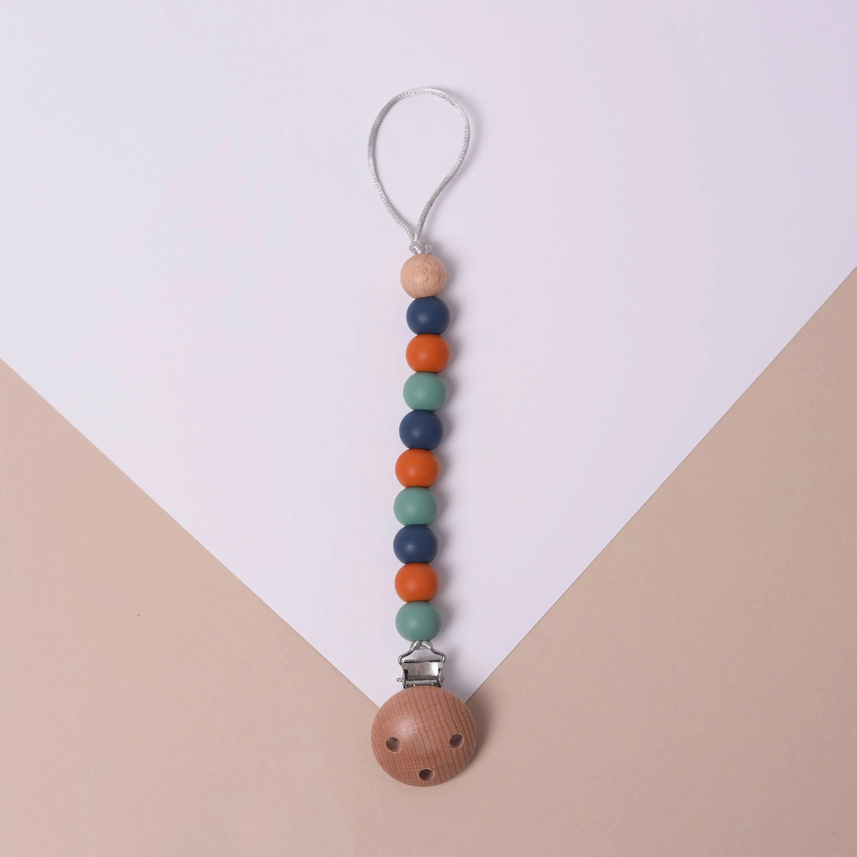 Mango Mix Silicone and Wood Dummy Clip