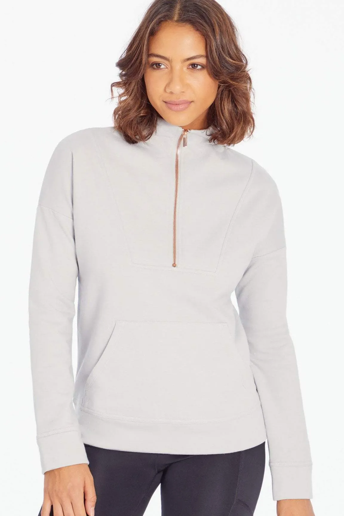 Markie 1/4 Zip (Light Heather Grey)