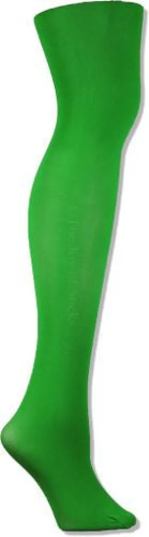 Microfiber Opaque Kelly Green Tights