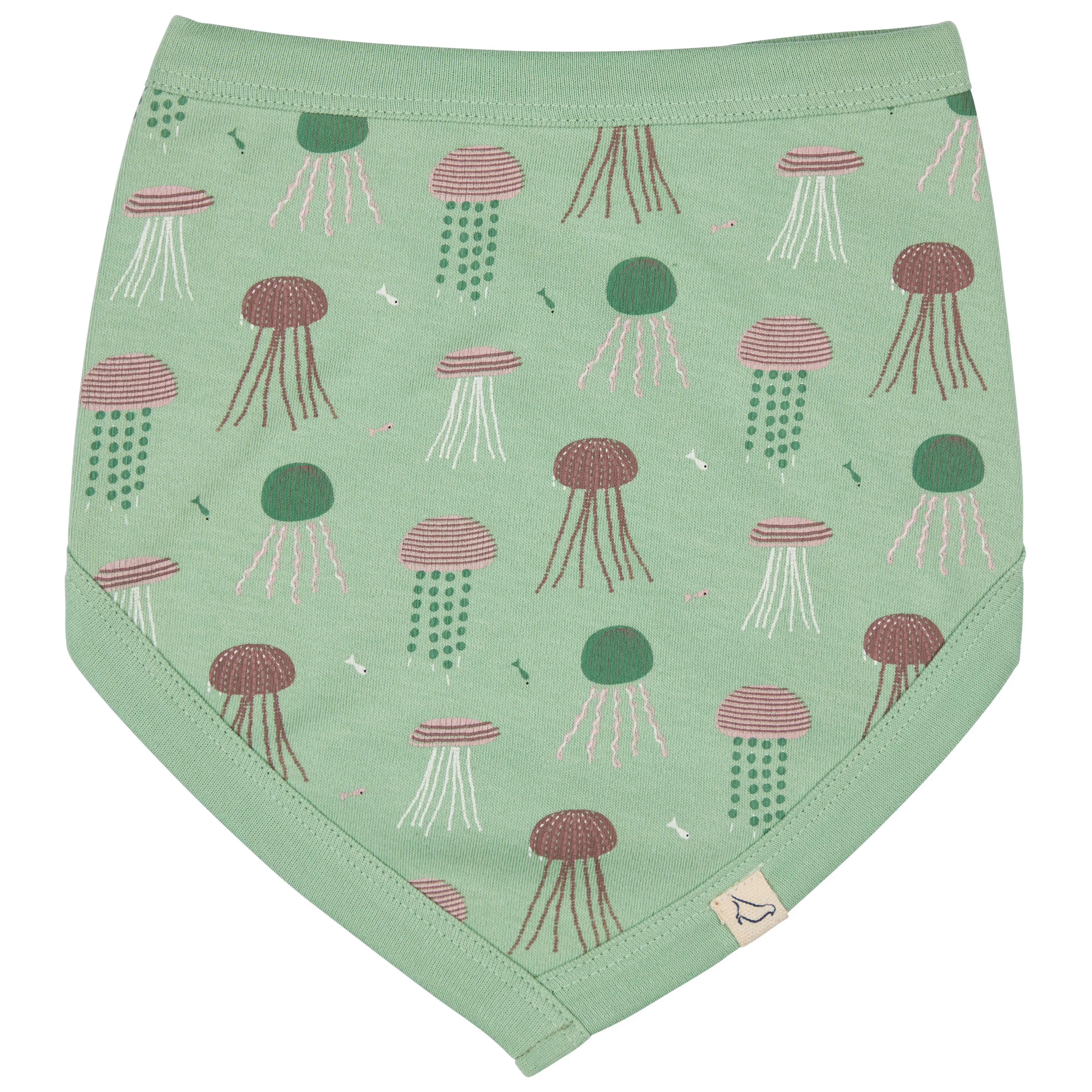 Pigeon Organics Bib (AOP), jellyfish - green