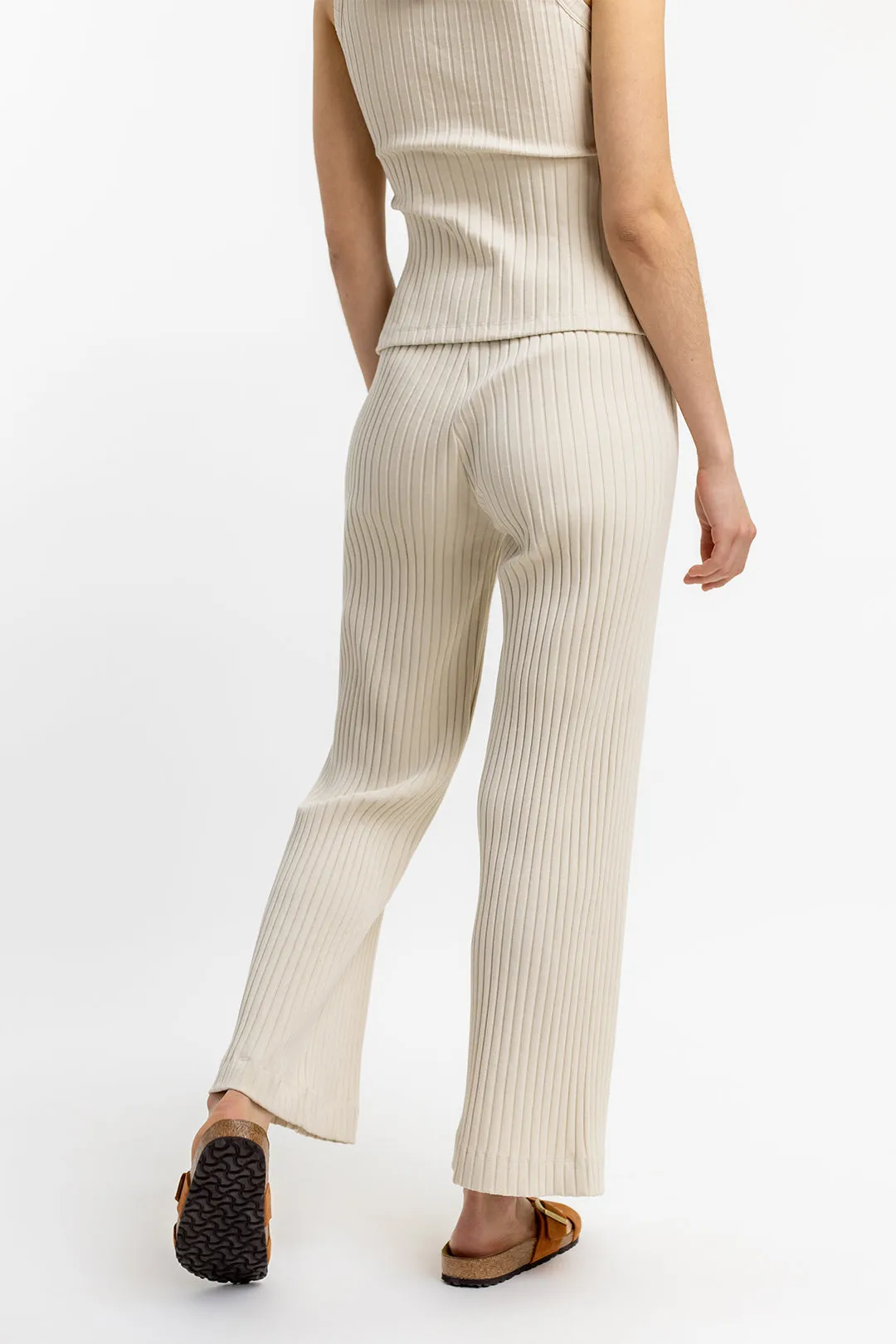 ribbed cotton pants - summer sand